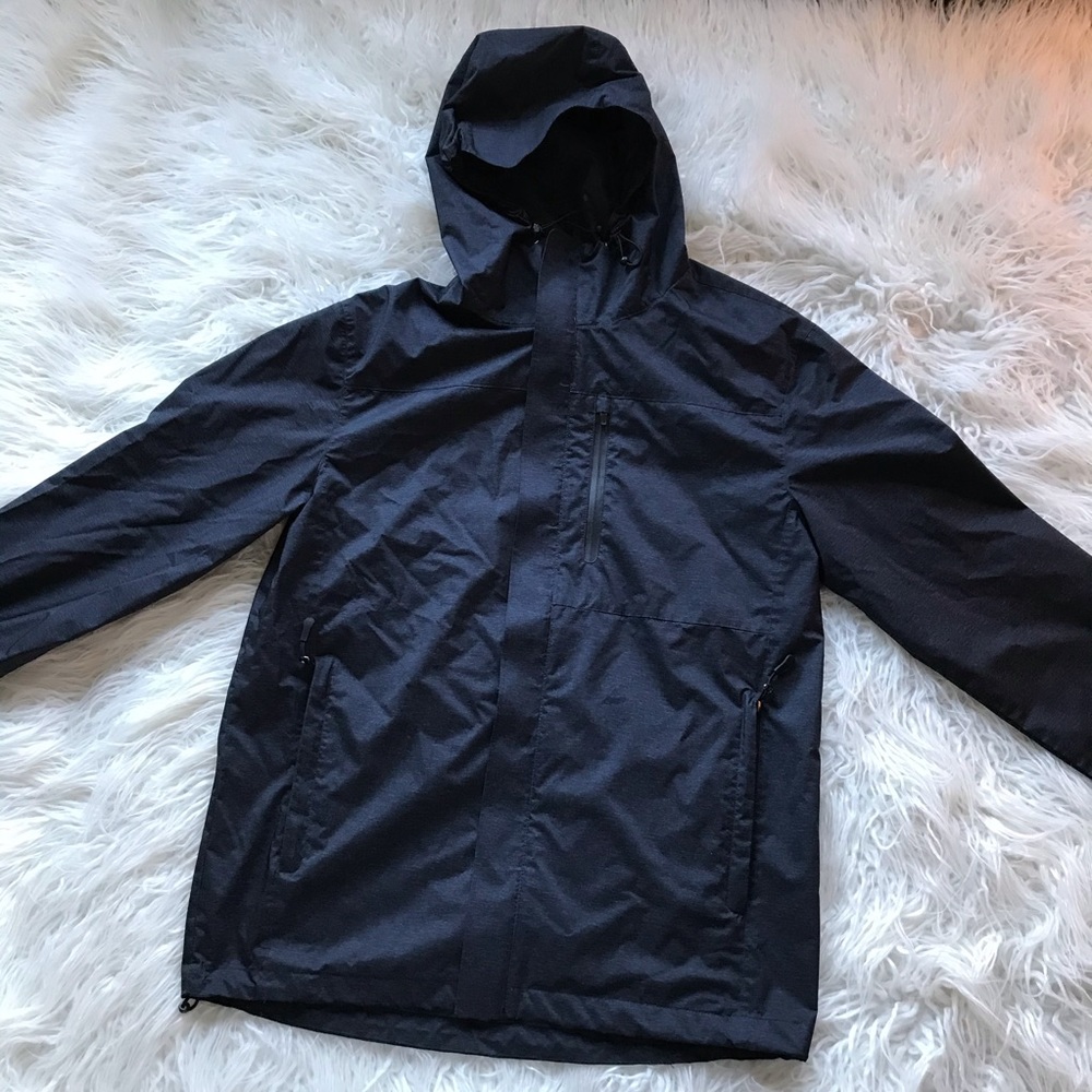 COOL KEEP HEATHER BLACK HOODED WINDBREAKER‎
